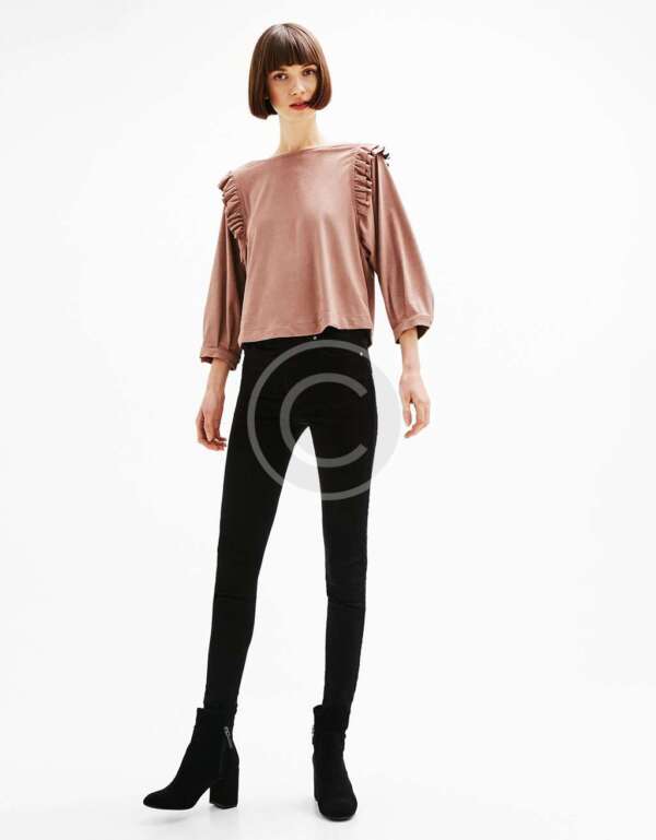 Pleated Blouse With Flared Sleeve - Image 2